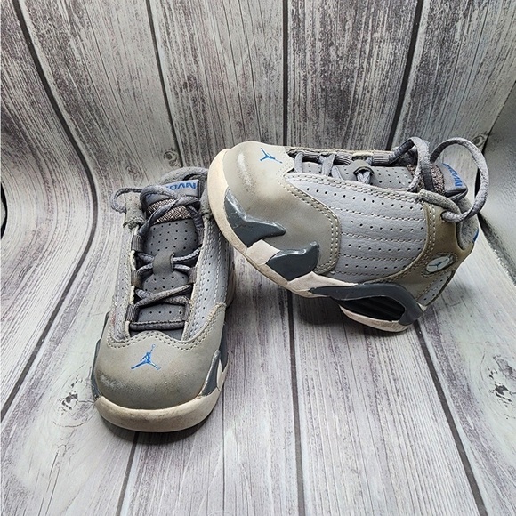 312093-004 Air Jordan Retro 14 XIV Wold Grey/White/Sport Blue Infant Toddler 4C - Picture 1 of 8